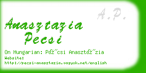 anasztazia pecsi business card